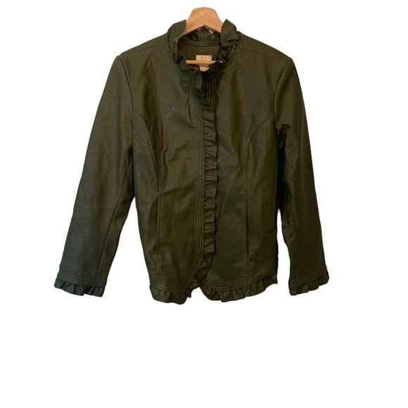 Hot in Hollywood Faux Green Jacket Size Large - Picture 1 of 9